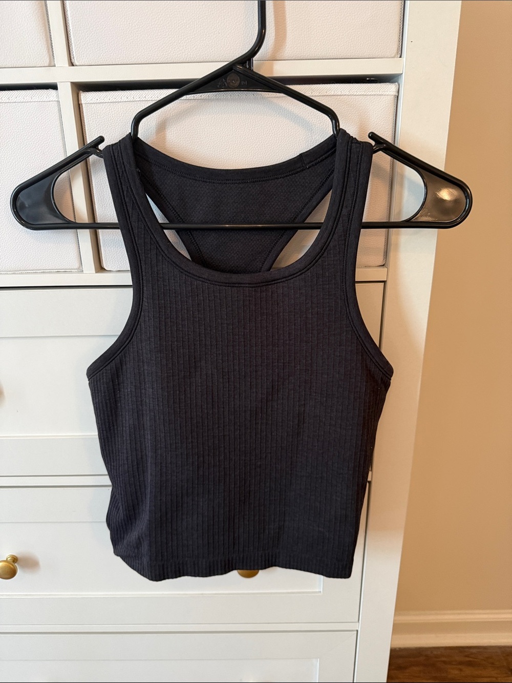 lululemon athletica Black Ribbed Cropped Tank